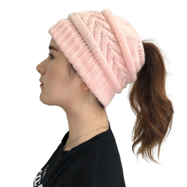 Gorro De Lana Tejido Para Chongo Color Rosa