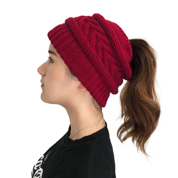 Gorro De Lana Tejido Para Chongo Color Rojo