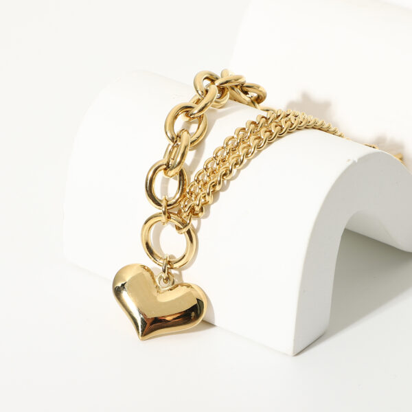 Pulsera Florencia Dorada Love Chapado En Oro 18 k - Imagen 4