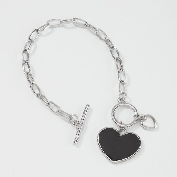Pulsera Con Hebilla Y Corazón Negro ** - Imagen 6