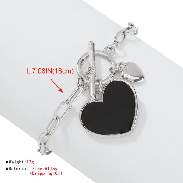 Pulsera Con Hebilla Y Corazón Negro ** - Imagen 8