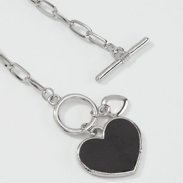 Pulsera Con Hebilla Y Corazón Negro ** - Imagen 4