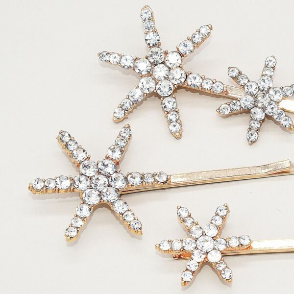Horquillas Doradas En Forma De Estrella (3 Piezas) ** - Imagen 3