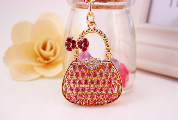 Llavero De Bolso Con Moño De Color Rosa