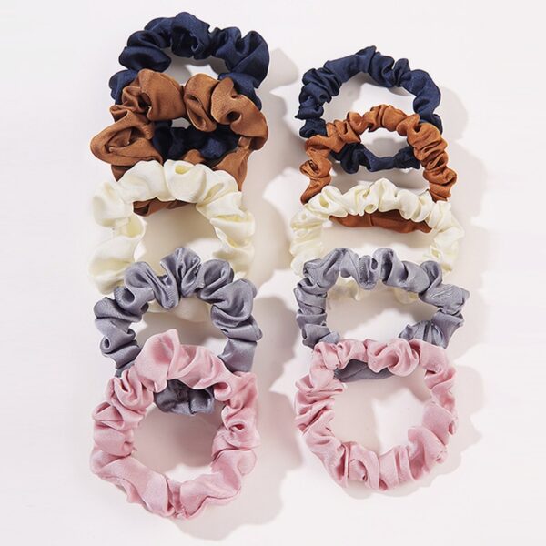 Set De 5 Scrunchies Plisado Color Blue ** - Imagen 5