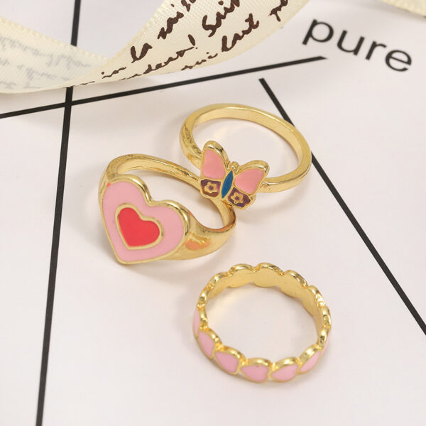 Anillo Doble Corazon Rosa - Imagen 3