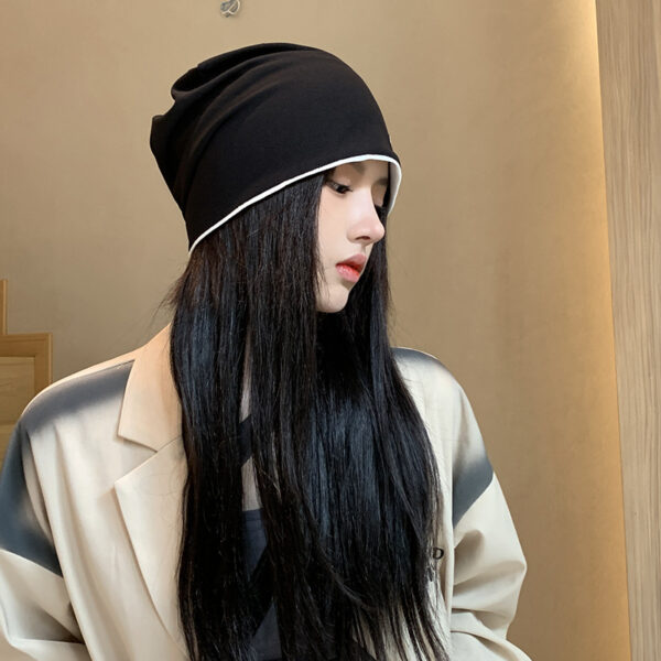 Gorro De Jersey De Color Negro - Imagen 3
