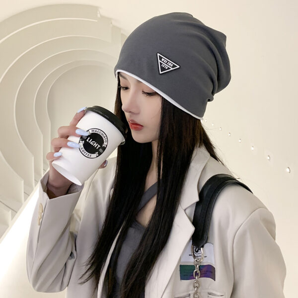 Gorro De Jersey De Color Gris - Imagen 3