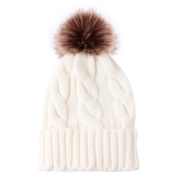 Gorro De Lana Con Pompón Blanco