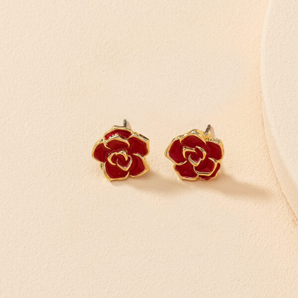 Pendientes De Flores Rojo°