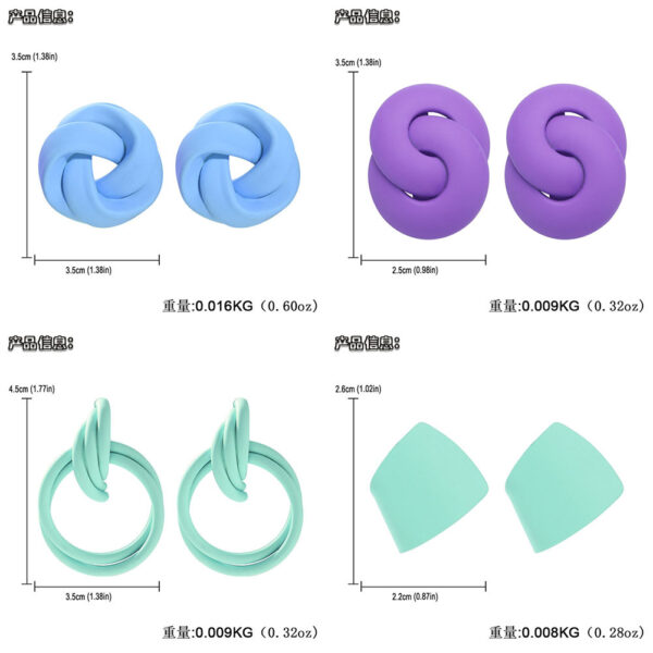 Aretes Colgantes Geométricos Rosas - Imagen 3