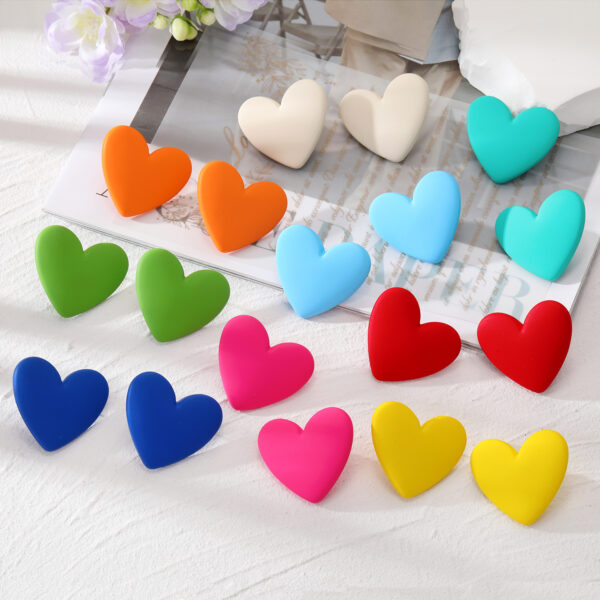 Aretes De Corazón Azul - Imagen 2