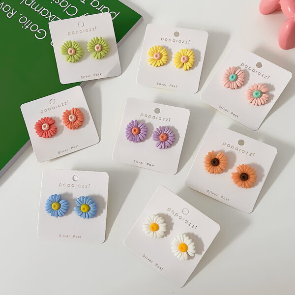 Aretes De Flor Margarita Amarilla° - Imagen 9