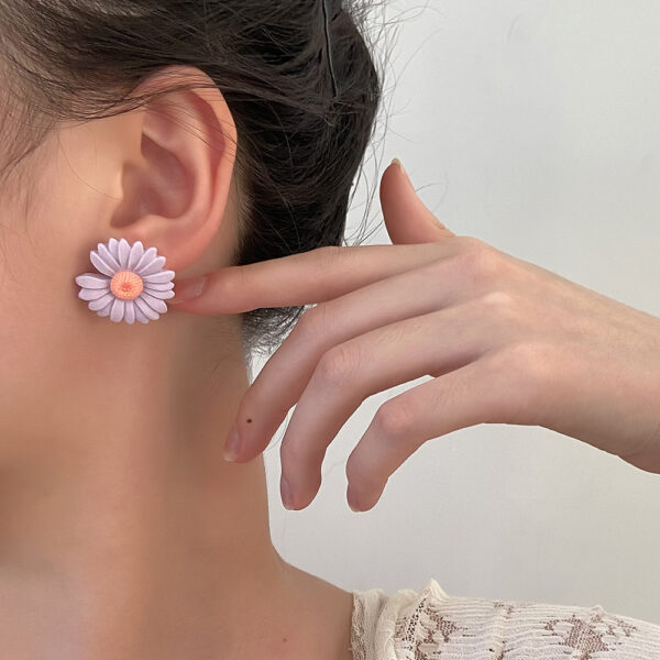 Aretes De Flor Margarita Amarilla° - Imagen 2