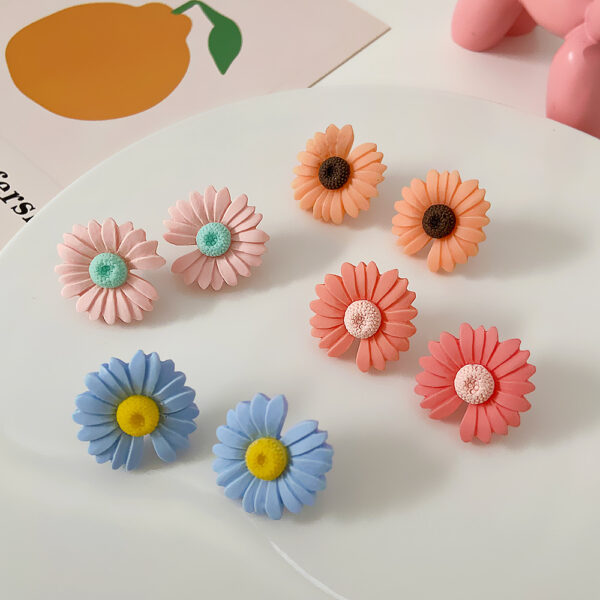 Aretes De Flor Margarita Amarilla° - Imagen 5