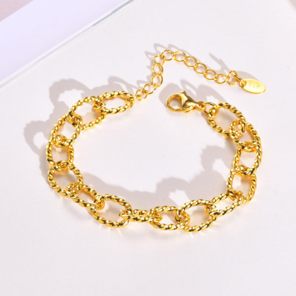 Pulsera Anillos Gold Acero Onoxidable Chapado En Oro