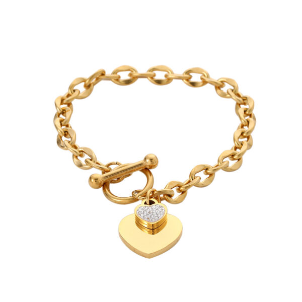 Pulsera En Forma De Corazón Acero Titanio