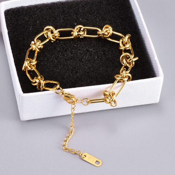 Pulsera De Cadena Gruesa De Acero Titanio Chapado - Imagen 5