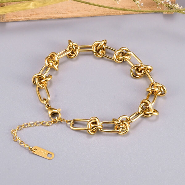 Pulsera De Cadena Gruesa De Acero Titanio Chapado - Imagen 4