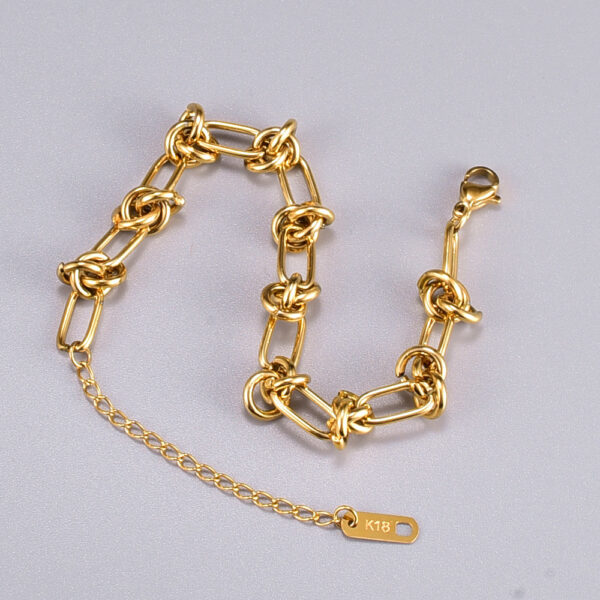 Pulsera De Cadena Gruesa De Acero Titanio Chapado - Imagen 3