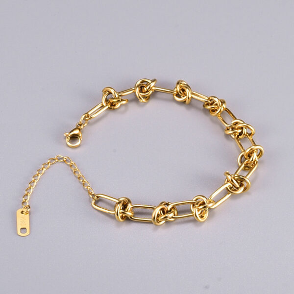 Pulsera De Cadena Gruesa De Acero Titanio Chapado - Imagen 2