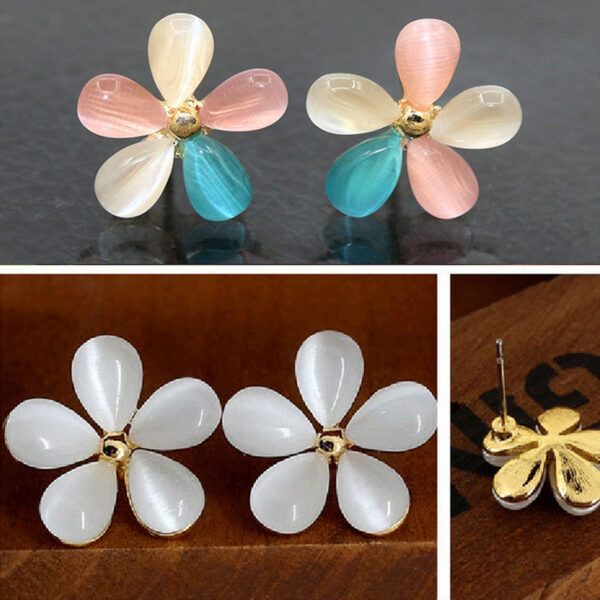 Aretes De Flor De Colores - Imagen 2