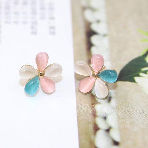 Aretes De Flor De Colores - Imagen 3