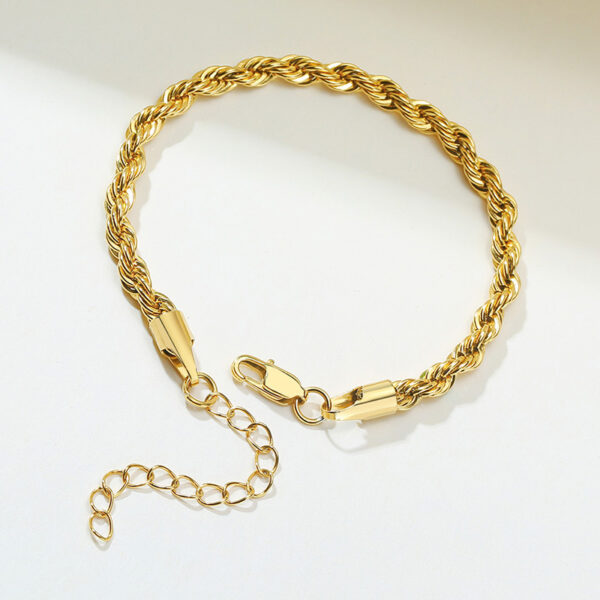 Pulsera Dorada Trenzada En Acero Inoxidable Chapado - Imagen 3