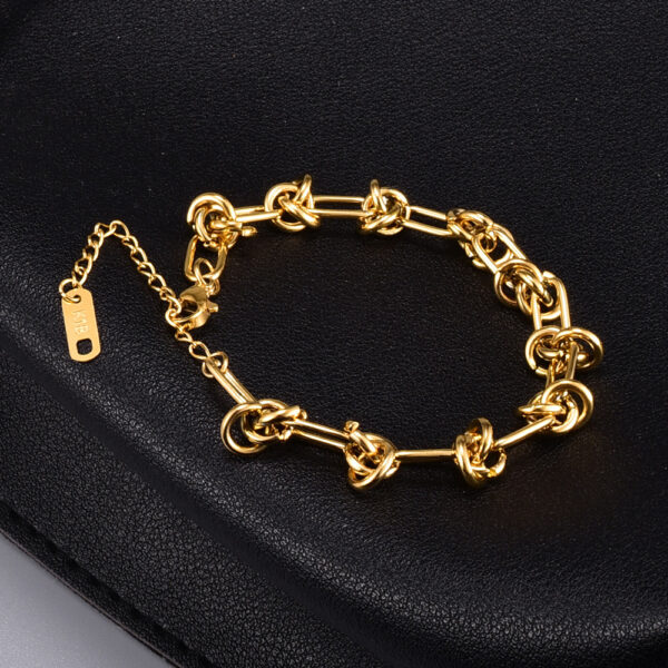Pulsera De Cadena Gruesa De Acero Titanio Chapado - Imagen 7