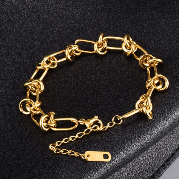 Pulsera De Cadena Gruesa De Acero Titanio Chapado