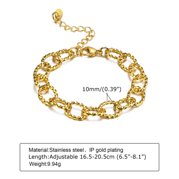 Pulsera Anillos Gold Acero Onoxidable Chapado En Oro - Imagen 5