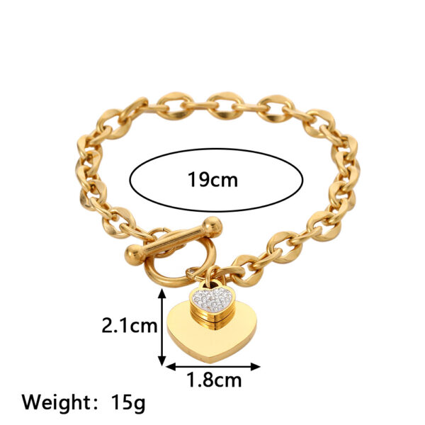 Pulsera En Forma De Corazón Acero Titanio - Imagen 4