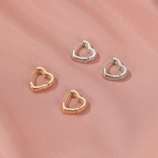 Aretes De Corazón Plata° - Imagen 3