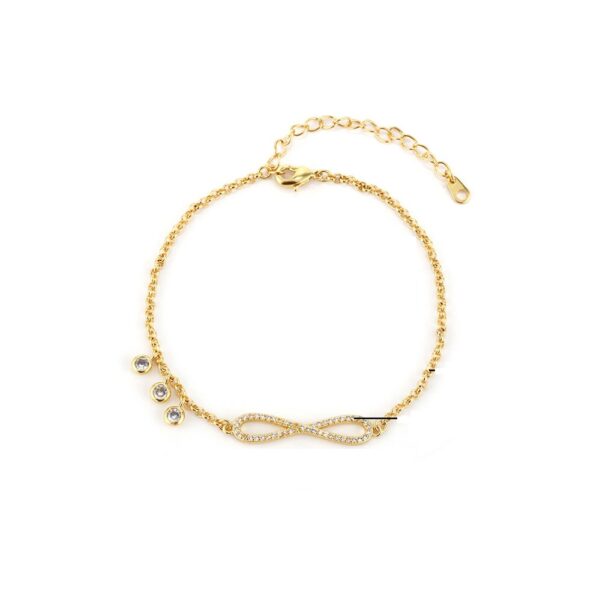 Pulsera Infinito En Laton Chapada En Oro De 18k