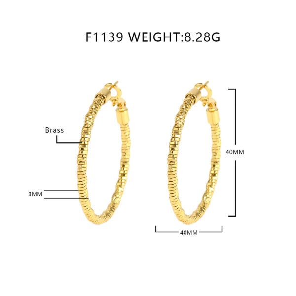 Arracadas Antlia De Latón Baño De Oro 18K - Imagen 6