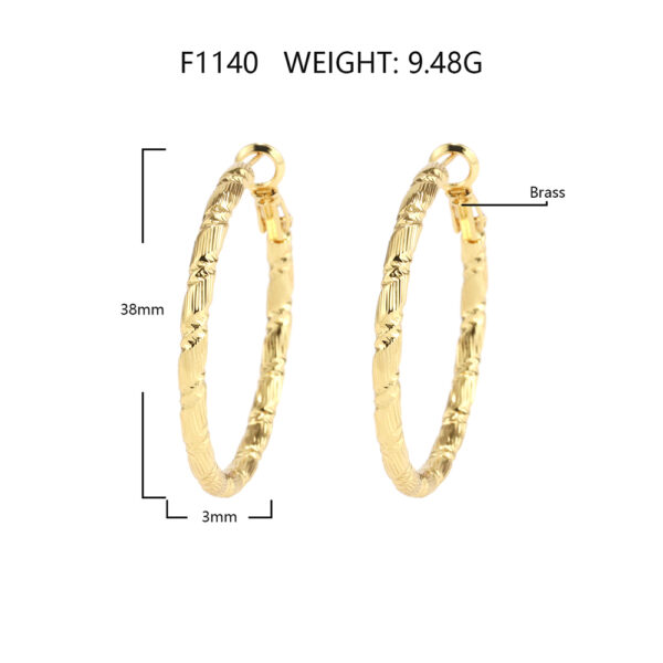 Arracadas Ara De Latón Baño De Oro 18K - Imagen 5