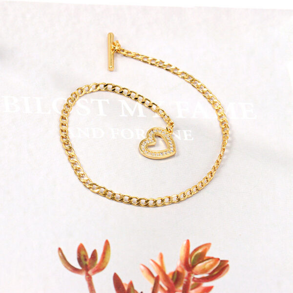 Pulsera Heart De Laton Baño De Oro 18K - Imagen 4