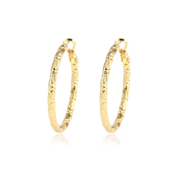 Arracadas Ara De Latón Baño De Oro 18K