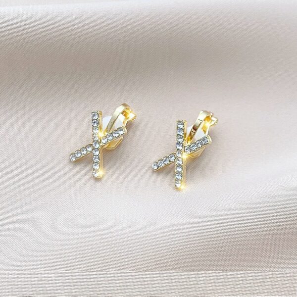 Aretes De Clip De X Con Piedras