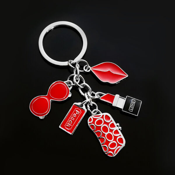 Llavero De Bolso Y Labios Rojos