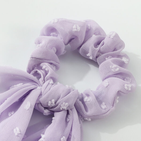 Scrunchie Lunares Con Coleta Color Purpura - Imagen 3