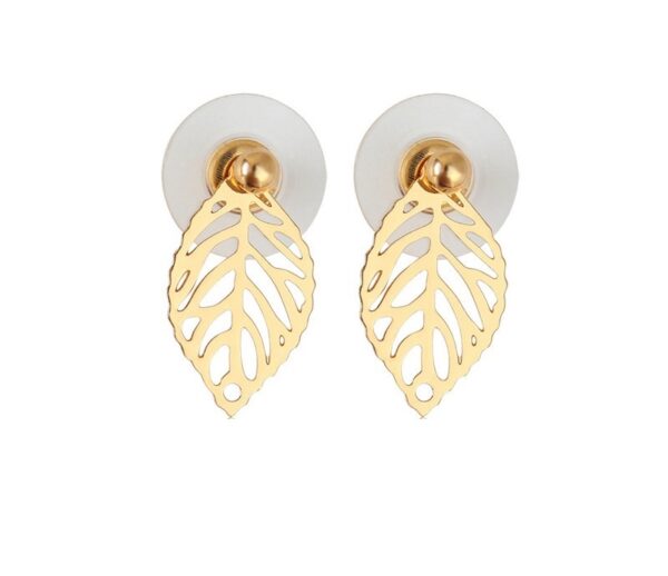 Aretes De Hoja Dorada