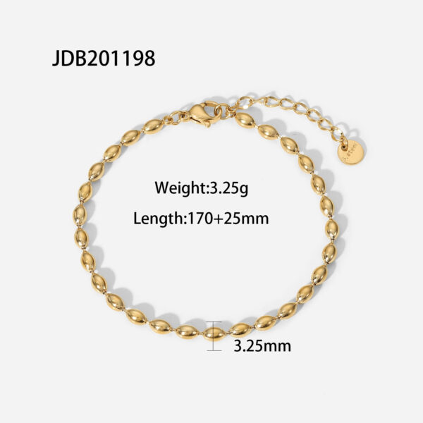 Pulsera Alderamin En Acero Inoxidable Con Baño En Oro De 18k - Imagen 7