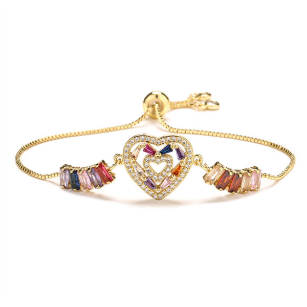 Pulsera Iruya Corazón Duo Chapado En Oro