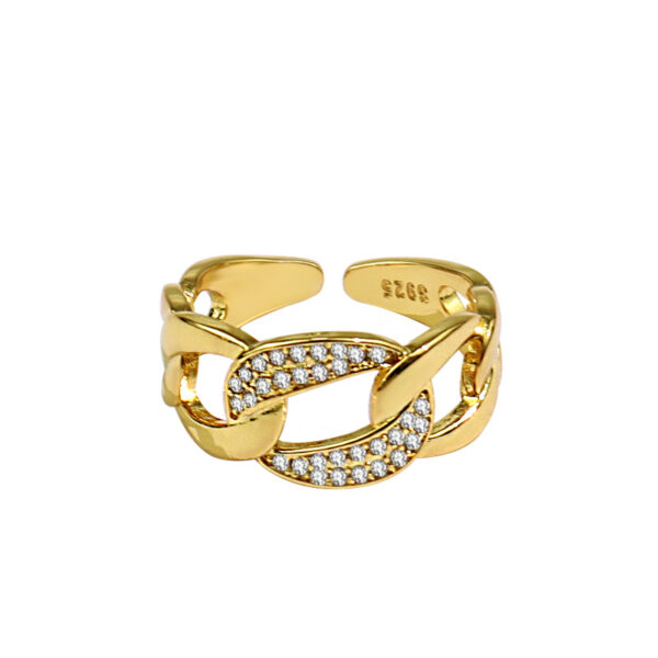 Anillo Cadena Gold Chapado En Oro - Imagen 6