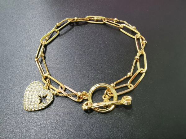 Pulsera Andrómeda En Laton Chapada En Oro De 18k