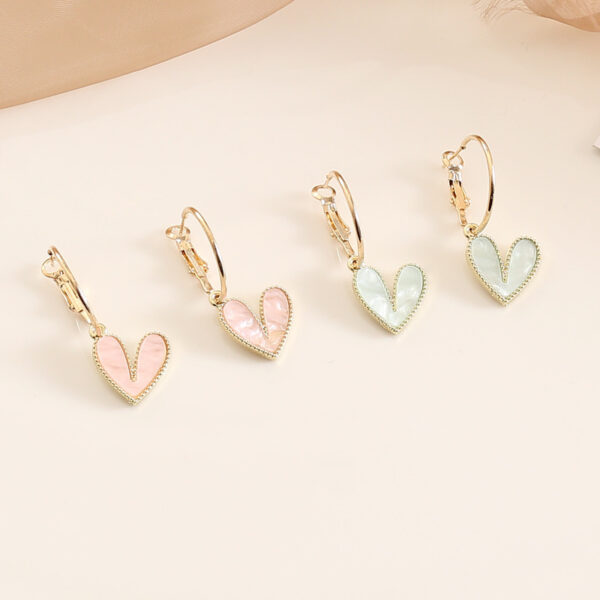 Aretes De Corazón Verde - Imagen 4