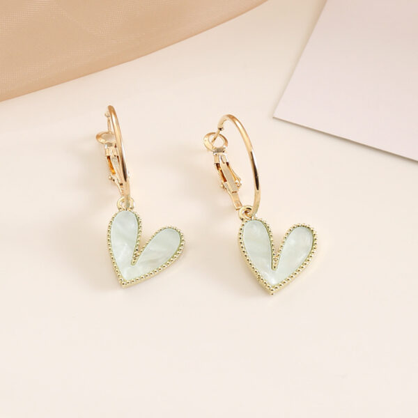 Aretes De Corazón Verde