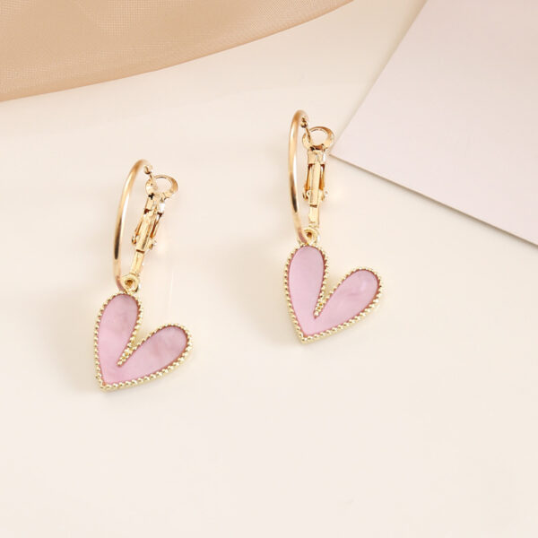 Aretes De Corazón Rosa