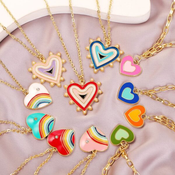 Collar Con Colgante De Corazón Verde - Imagen 2